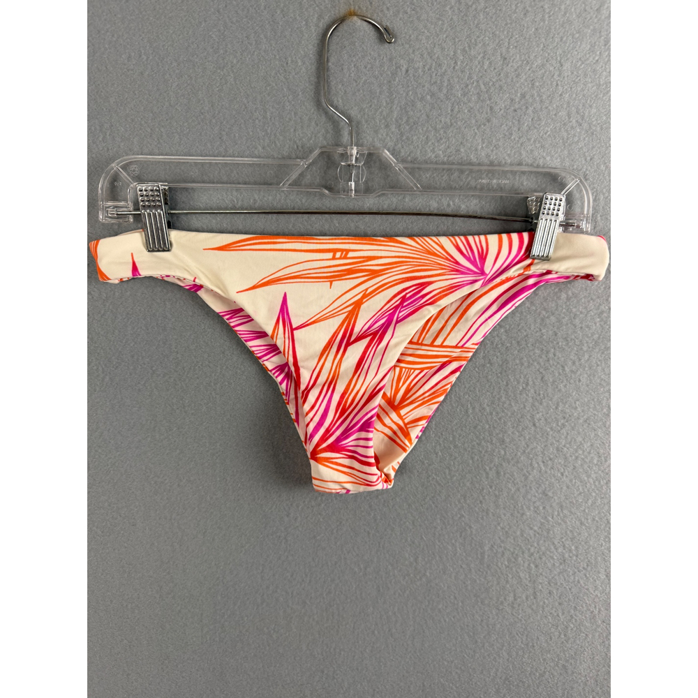 Roxy Bikini Bottoms Women's Medium Tropical Print Braided Trim Swimwear
